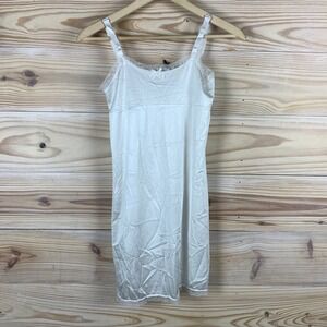 IC Collections Full Slip Girls 10 White Satin Lace Underwear Vintage USA